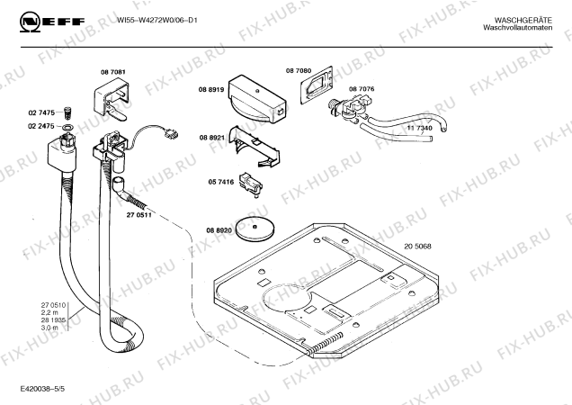 Схема №3 W4272W0 WI55 с изображением Панель для стиральной машины Bosch 00277781