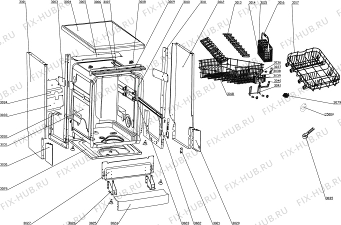 Схема №2 DEDW60S с изображением Блок управления для посудомоечной машины DELONGHI DAU1591075