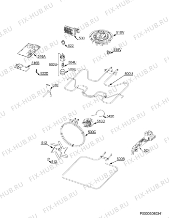 Взрыв-схема плиты (духовки) Ikea KULINARISK 00284701 - Схема узла Electrical equipment