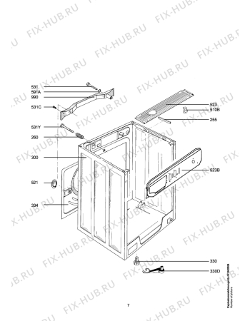 Взрыв-схема стиральной машины Aeg LAVW1260 - Схема узла Housing 001