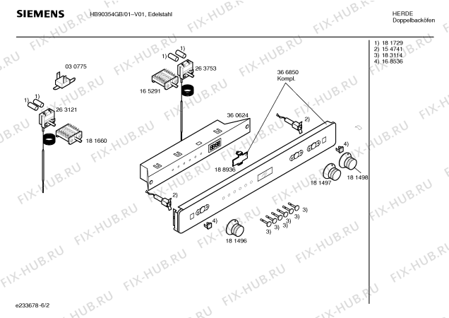 Схема №2 HB90354GB с изображением Ручка управления духовкой для электропечи Siemens 00181496