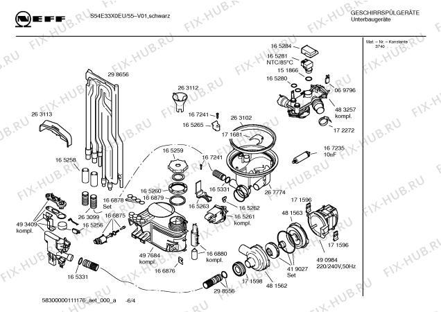 Схема №2 S5433X1 Art:SV330A с изображением Инструкция по эксплуатации для посудомойки Bosch 00691733