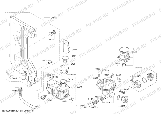 Схема №3 5VF402NP с изображением Силовой модуль запрограммированный для посудомоечной машины Bosch 12018264