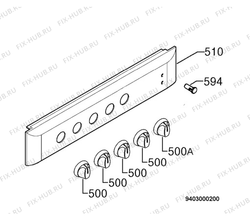 Взрыв-схема плиты (духовки) Zanussi ZCS6604W - Схема узла Command panel 037