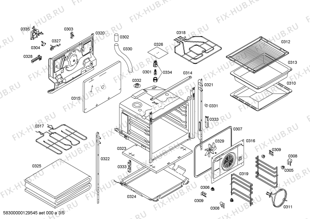 Схема №2 P1HCB48625 с изображением Стеклокерамика для духового шкафа Bosch 00246510