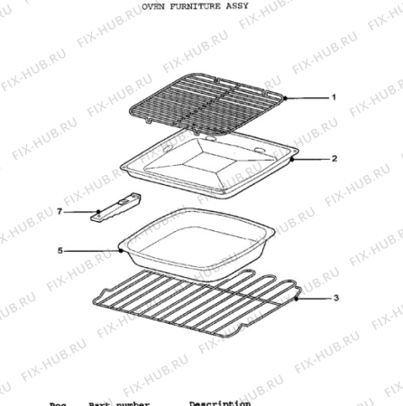 Взрыв-схема плиты (духовки) Tricity Bendix SB200/1 - Схема узла H10 Furniture