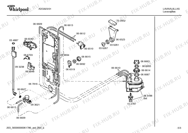 Схема №2 ADG923 с изображением Хомут для посудомойки Bosch 00067292