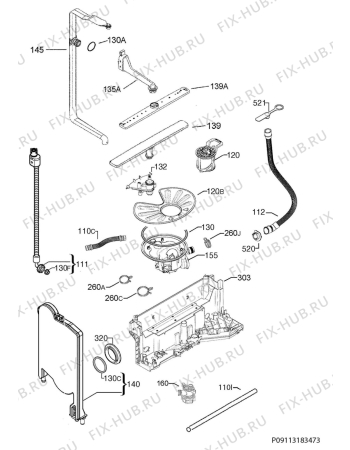 Взрыв-схема посудомоечной машины Rex Electrolux RSF4510LOX - Схема узла Hydraulic System 272