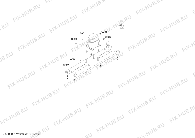 Взрыв-схема холодильника Bosch KSF227034H - Схема узла 03