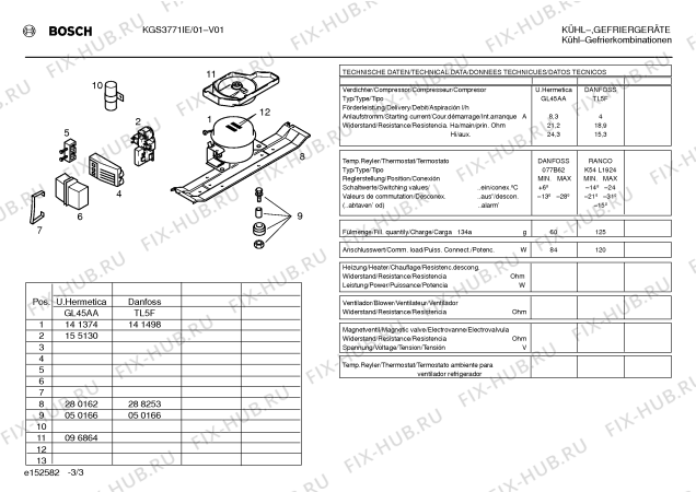 Взрыв-схема холодильника Bosch KGS3771IE - Схема узла 03