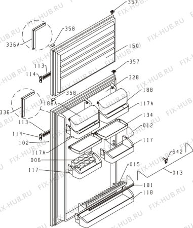 Взрыв-схема холодильника Korting KRFI4208 (420526, HZI2026) - Схема узла 02