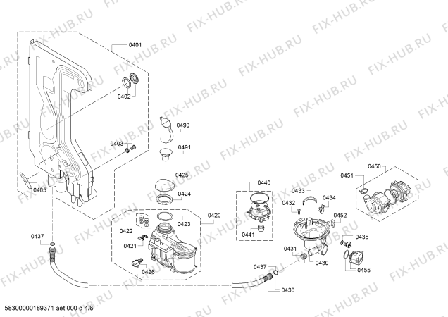 Схема №1 DF250740 с изображением Силовой модуль запрограммированный для электропосудомоечной машины Bosch 12011457