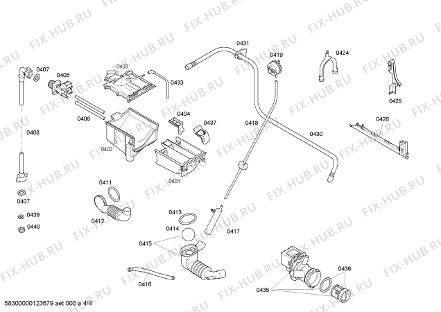 Взрыв-схема стиральной машины Bosch WAE24481SN Bosch Maxx 7 - Схема узла 04