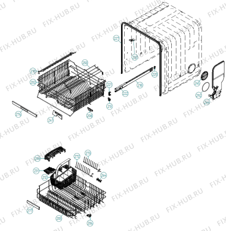 Взрыв-схема посудомоечной машины Cylinda DM890 PRO Avh SE   -White (401781, DW90.C) - Схема узла 02