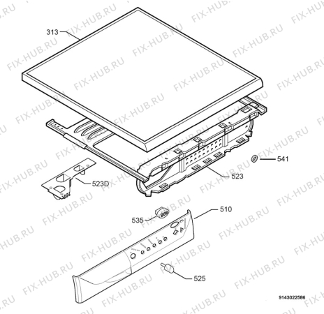 Взрыв-схема стиральной машины Zanussi FE1006NN - Схема узла Command panel 037