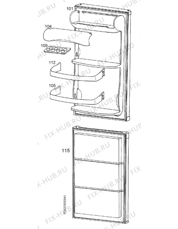 Взрыв-схема холодильника Corbero FC1785S/9 - Схема узла Door 003