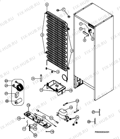 Взрыв-схема холодильника Electrolux END44500W - Схема узла Section 4