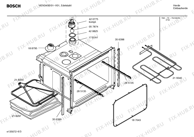 Взрыв-схема плиты (духовки) Bosch HEN345B - Схема узла 03
