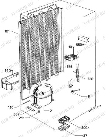 Взрыв-схема холодильника Zanussi DI3243 - Схема узла Refrigerator cooling system