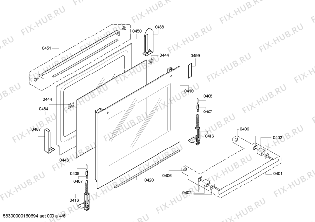 Взрыв-схема плиты (духовки) Bosch HBG76B650 - Схема узла 04