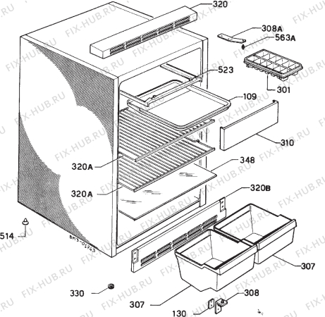Взрыв-схема холодильника Electrolux RS140L - Схема узла Housing 001