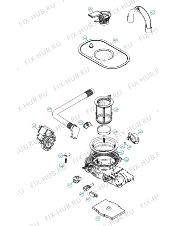 Взрыв-схема посудомоечной машины Ise D243 UK   -White (401590, DW90.1) - Схема узла 04