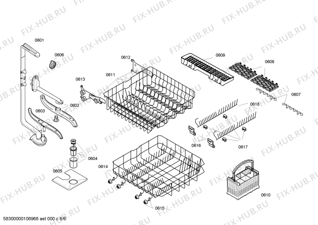 Взрыв-схема посудомоечной машины Bosch SGS46M08EU - Схема узла 06