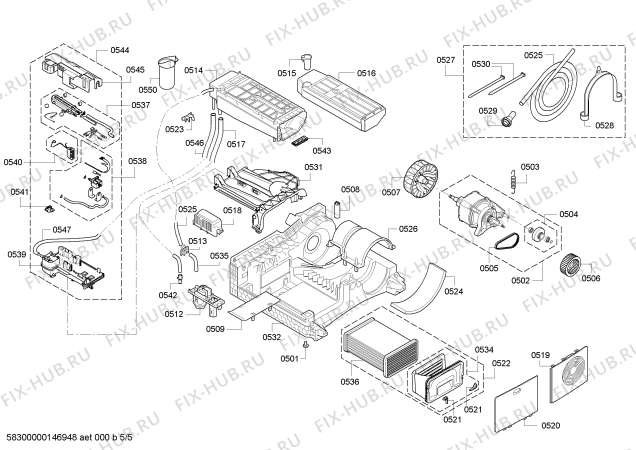 Схема №1 WT46S5B2EU с изображением Вкладыш для электросушки Siemens 00618514