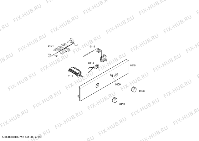 Схема №1 FRTA600 с изображением Кабель для плиты (духовки) Bosch 00652396