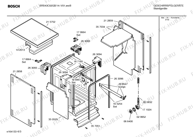Взрыв-схема посудомоечной машины Bosch SRS43C02GB Classixx - Схема узла 03