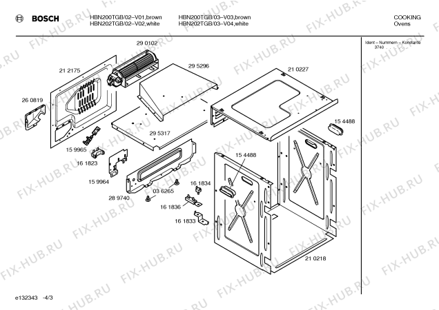 Схема №2 HBN202SGB с изображением Инструкция по эксплуатации для плиты (духовки) Bosch 00519998