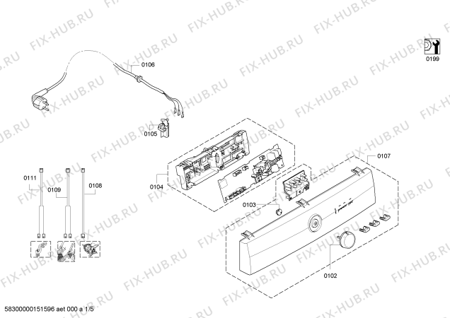 Схема №1 3SC70101EE с изображением Панель управления для электросушки Bosch 00677434