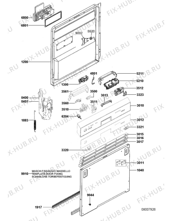 Схема №1 ADG 5500/1 с изображением Панель для посудомоечной машины Whirlpool 480140102686