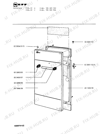 Взрыв-схема плиты (духовки) Neff 195303904 3304.32H - Схема узла 02