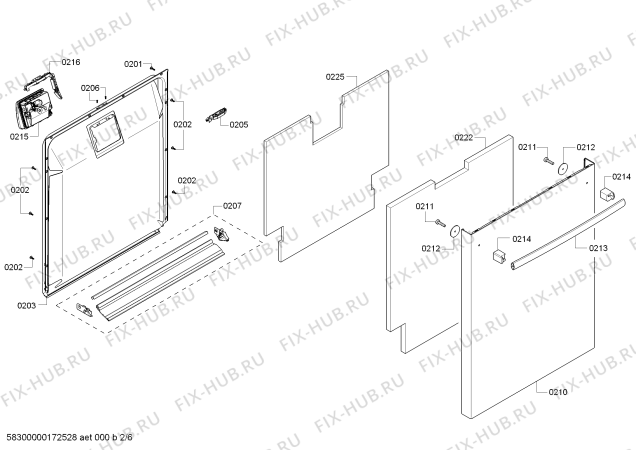 Взрыв-схема посудомоечной машины Bosch SHX4AT55UC Silence 49dBA - Схема узла 02