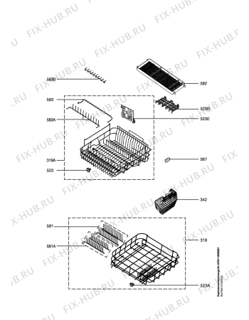 Взрыв-схема посудомоечной машины Aeg Electrolux FAV60850BIM - Схема узла Baskets, tubes 061