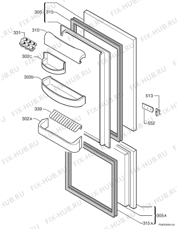 Взрыв-схема холодильника Electrolux ER3229I - Схема узла Door 003