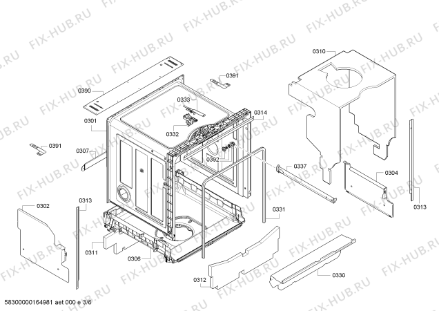 Схема №3 S52D30X1EU с изображением Панель управления для посудомоечной машины Bosch 00741783