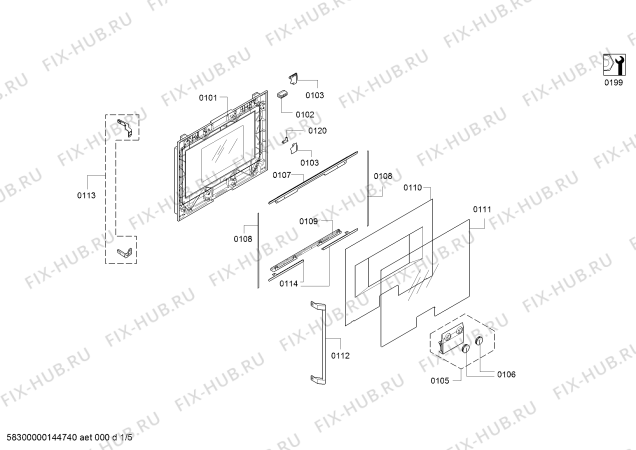 Схема №1 BS251110 с изображением Панель для духового шкафа Bosch 00681133