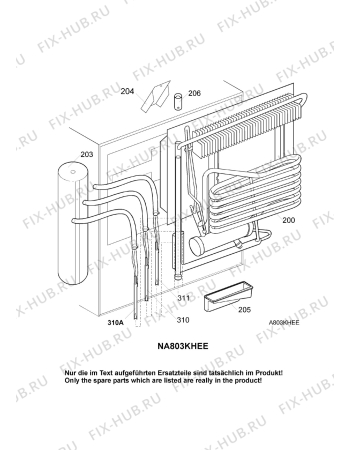Взрыв-схема холодильника Electrolux A803KF - Схема узла Cooling generator