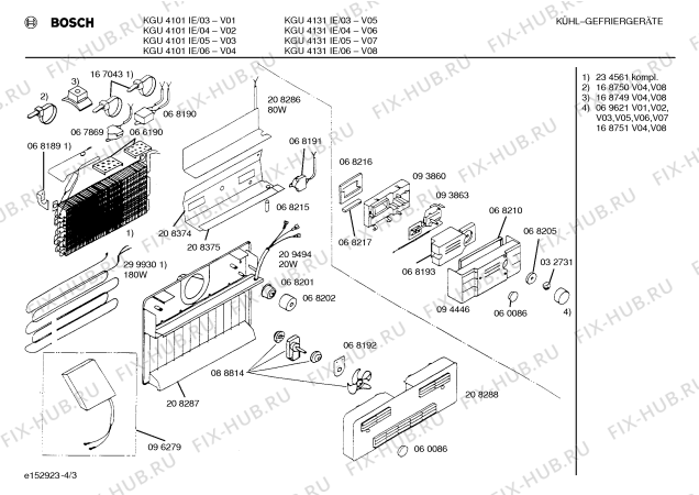 Схема №3 KGU4101IE с изображением Стяжки для проводов для холодильника Siemens 00168750