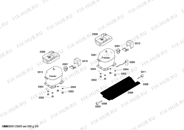 Схема №1 KGV36X25 с изображением Шайба для холодильной камеры Bosch 00617156
