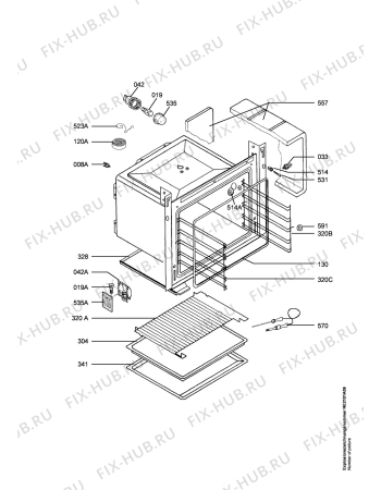 Взрыв-схема плиты (духовки) Electrolux EOC6697X UPDATE ELUX - Схема узла Oven