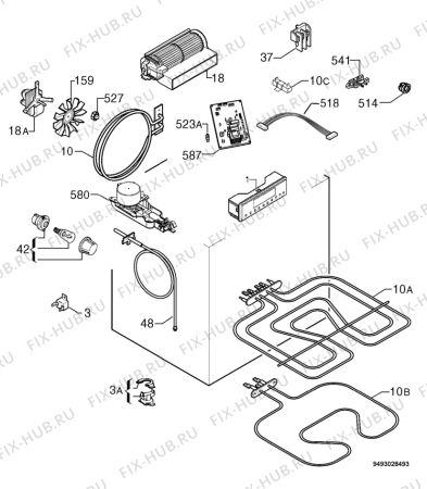 Взрыв-схема плиты (духовки) Privileg 785896_60815 - Схема узла Electrical equipment 268