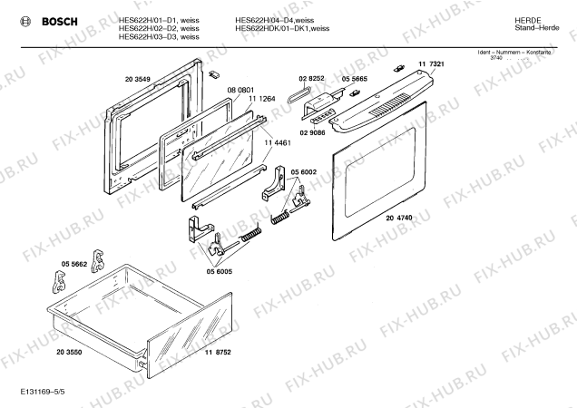 Схема №1 HES6525 с изображением Инструкция по эксплуатации для духового шкафа Bosch 00514503