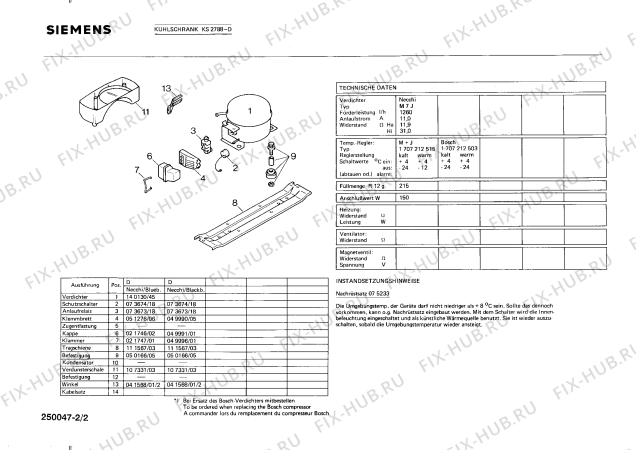 Взрыв-схема холодильника Siemens KS2788 - Схема узла 02