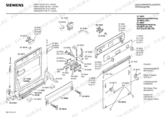 Схема №1 SN34102 с изображением Панель для электропосудомоечной машины Siemens 00119003