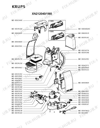 Схема №1 XN212010/4J0 с изображением Рычаг для электрокофеварки Krups MS-0043440