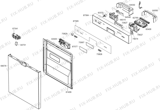 Взрыв-схема посудомоечной машины Gorenje GS62224W (357050, PMS60S) - Схема узла 02