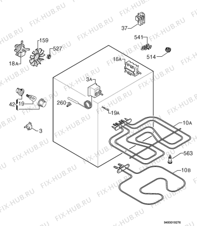 Взрыв-схема плиты (духовки) Zanussi ZOB745QXR - Схема узла Electrical equipment 268